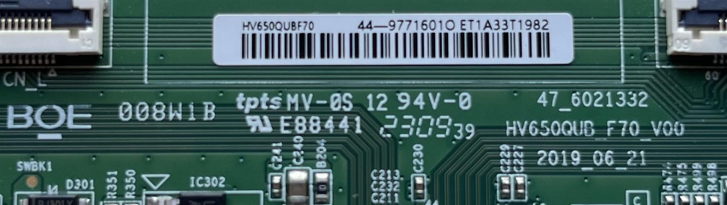 T-CON PARA TV VIZIO ((NUEVA)) NUMERO DE PARTE 44-9771601O / 47_6021332 / HV650QUBF70 / 44-97716010 / PANEL TPT550U1-QVN05.U REV:S5DB1J / DISPLAY HV650QUB-F70 / MODELOS M656-G4 / V655-H4 / M55Q7-H1 / 65PFL5604/F7 A / NS-65DF710NA21 / 65S446 	 - Imagen 2